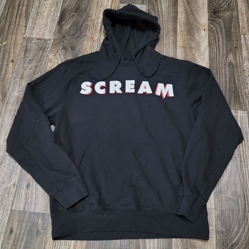 Scream It's Always Someone You Know Black Suspense Horror Hoodie size Large